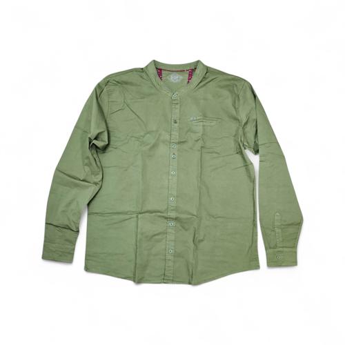 CAMISA MANGA LARGA TALLA 6XL - RF - COD36 - CLASSIC DEFAULT - CUELLO CHINO/MAO - VERDE