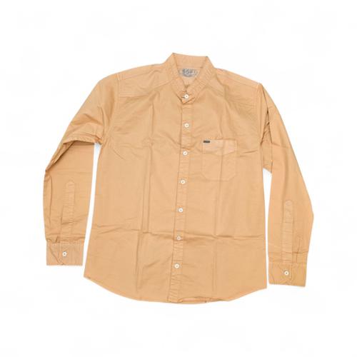 CAMISA MANGA LARGA TALLA L - RF - COD36 - CLASSIC DEFAULT - CUELLO CHINO/MAO - NARANJA CLARO