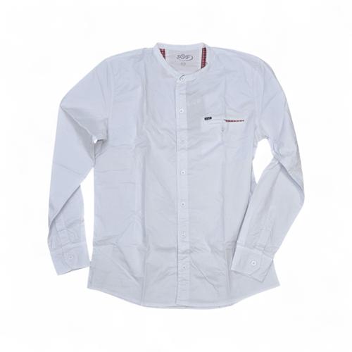 CAMISA MANGA LARGA TALLA M - RF - COD36 - CLASSIC DEFAULT - CUELLO CHINO/MAO - BLANCO