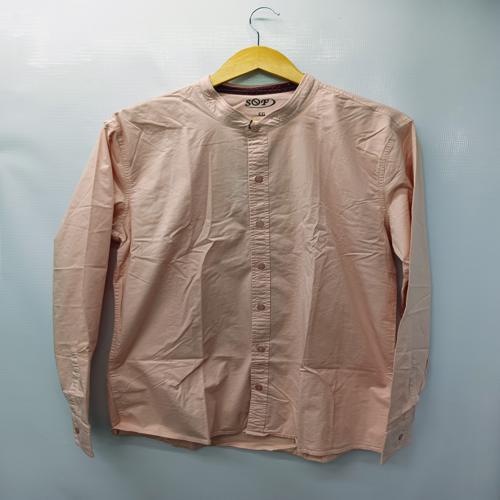 CAMISA MANGA LARGA TALLA S - SF36 - CUELLO CHINO/MAO - ROSADA LLANA/CONCHOVINO