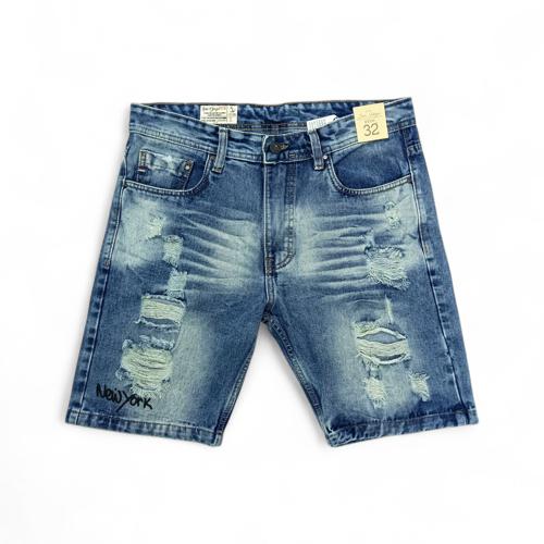 PANTALONETA JEANS TALLA 34 - COD27 - SLIM FIT/ RIGIDO/RASGADO/AZUL CLARO/ PRELAVADO