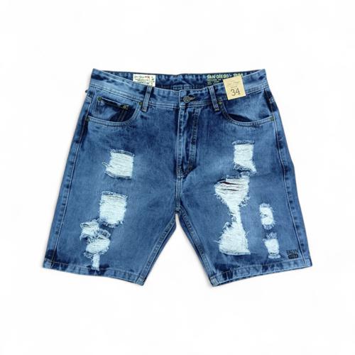 PANTALONETA JEANS TALLA 40 - COD27 - SLIM FIT/ RIGIDO/RASGADO/AZUL MEDIO OSCURO PRELAVADO