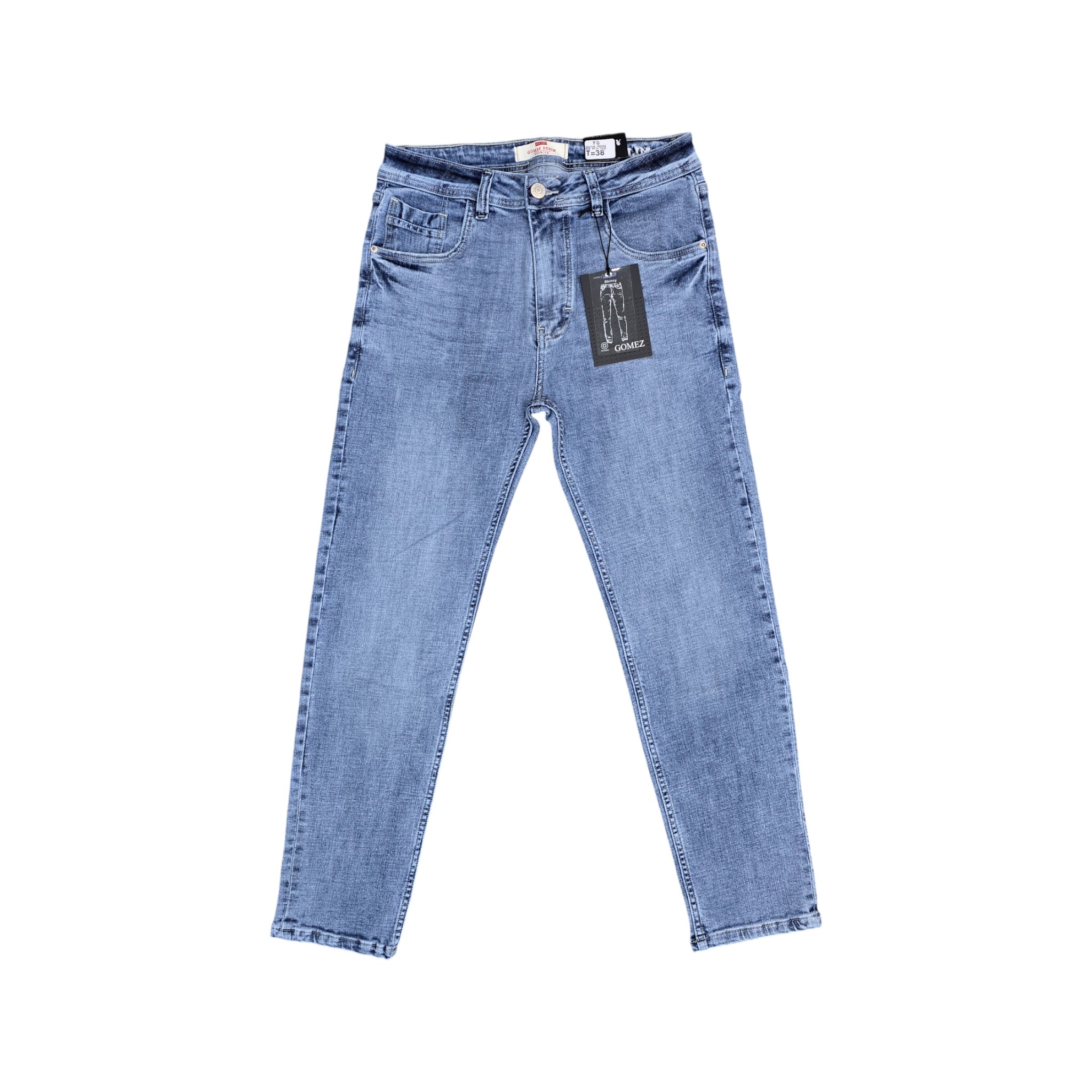 PANTALON JEANS BASICO SEMITUBO STRECH