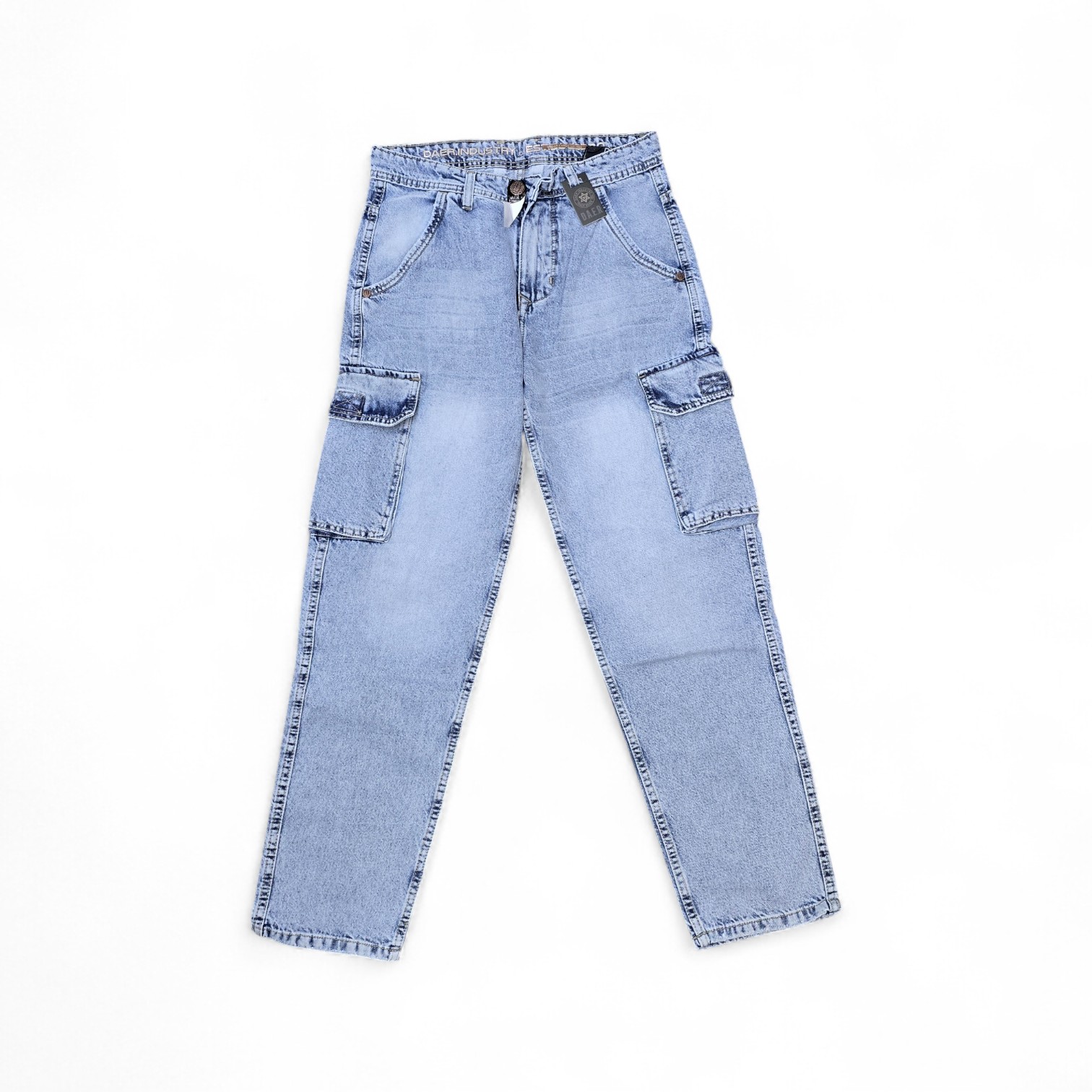PANTALON JEANS CARGO TALLA 32 - UB - COD98 - URBAN DEMIN BAGUI - CARGO URBAN - CELESTE MEDIO