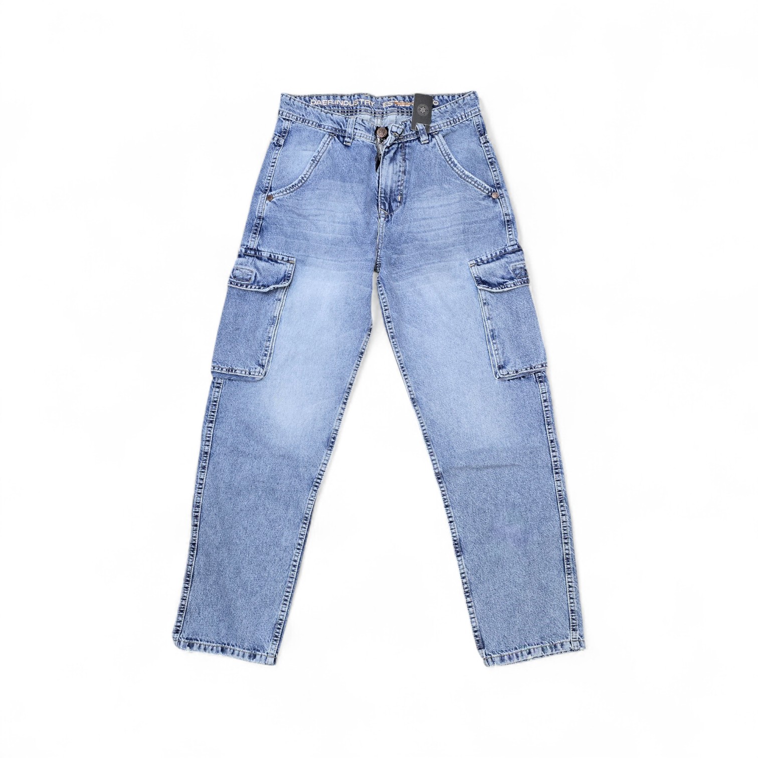 PANTALON JEANS CARGO TALLA 34 - UB - COD98 - URBAN DEMIN BAGUI - CARGO URBAN - CELESTE OSCURO