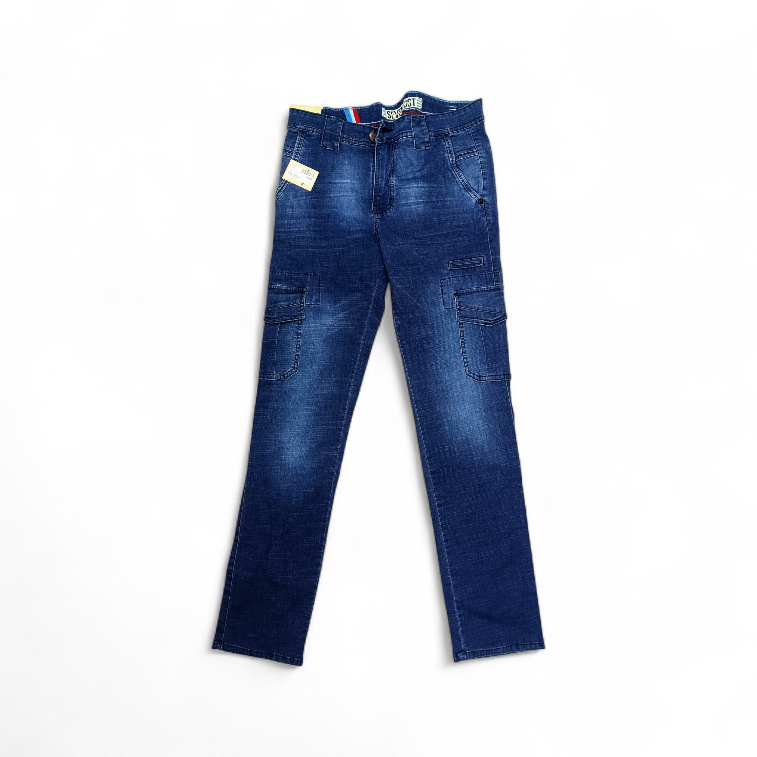 PANTALON JEANS CARGO TALLA 36 - COD37 - AZUL MEDIO OSCURO