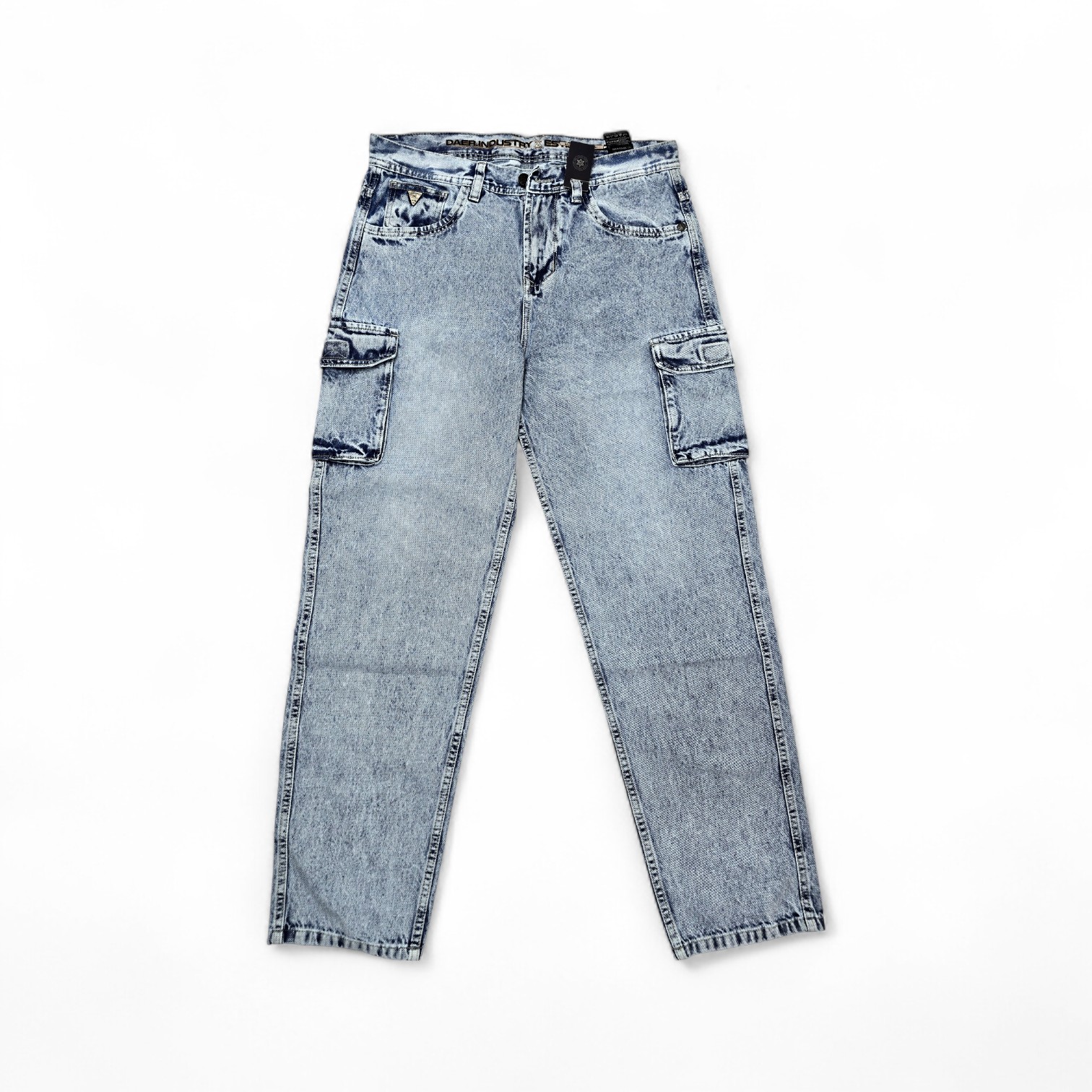 PANTALON JEANS CARGO TALLA 36 - COD98 - CELESTE PRELAVADO