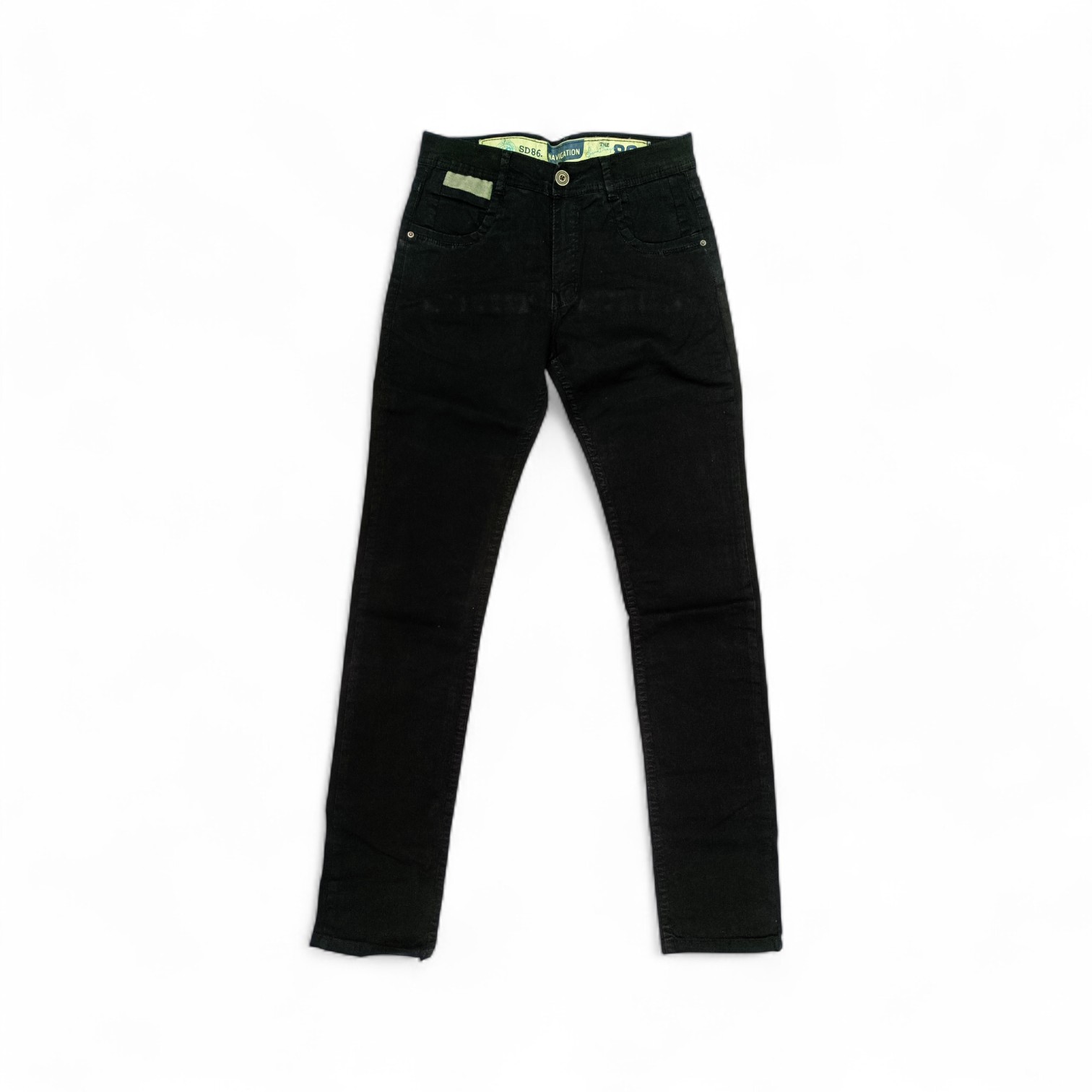 PANTALON JEANS COLOR TALLA 30 - COD27 - SEMI TUBO - NEGRO