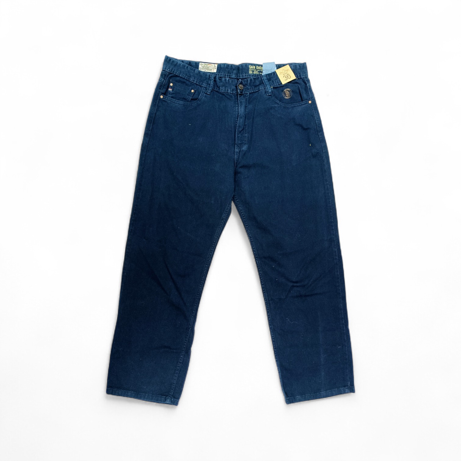 PANTALON JEANS COLOR TALLA 38 - COD27 - OVERSIZE - VERDE TURQUEZA