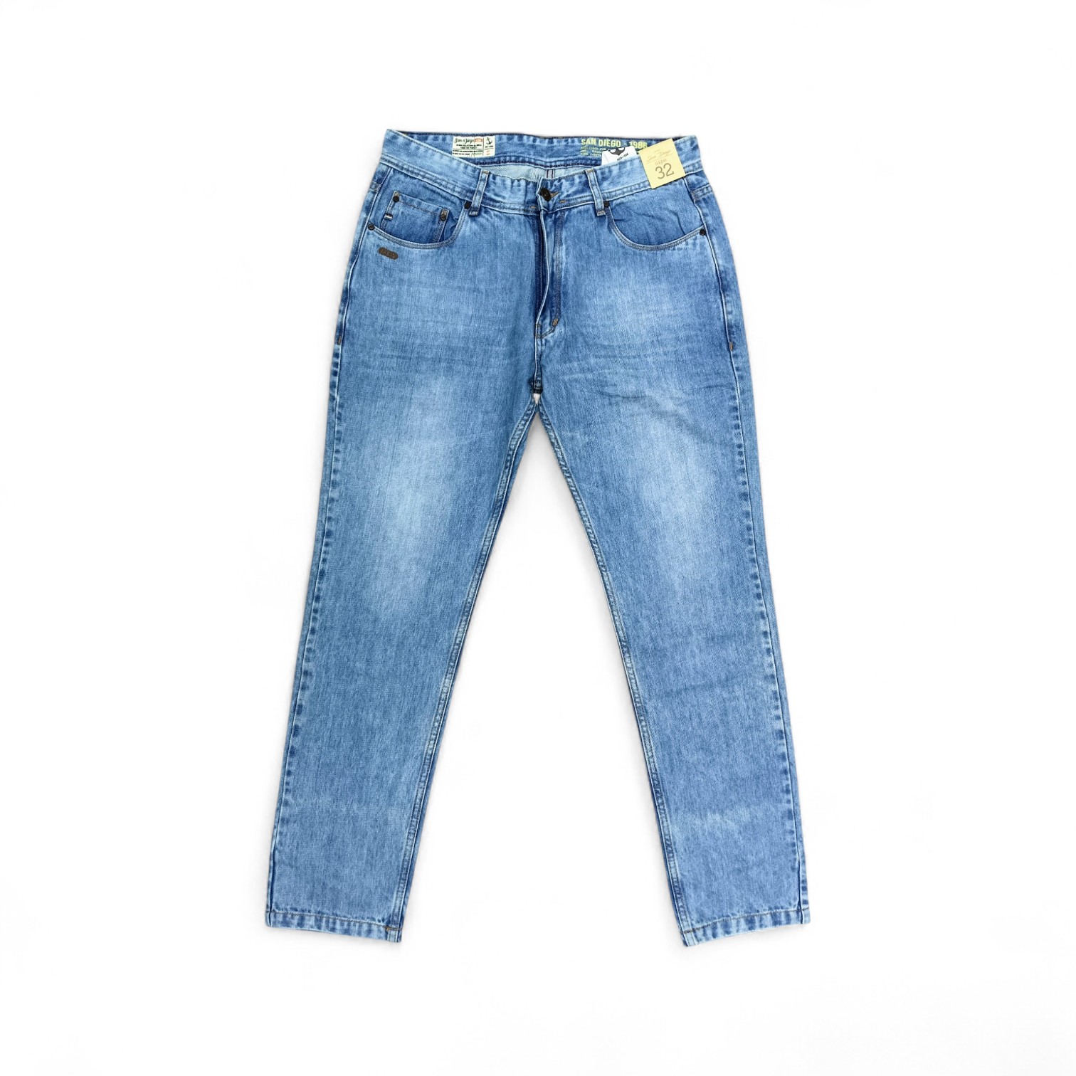 PANTALON JEANS TALLA 32 - COD27 - SLIM FIT/STONE 2 - CELESTE CLARO/TELA PRELAVADA RIGIDA /BOTON JEANS SPECIAL/3RAYAS ADL