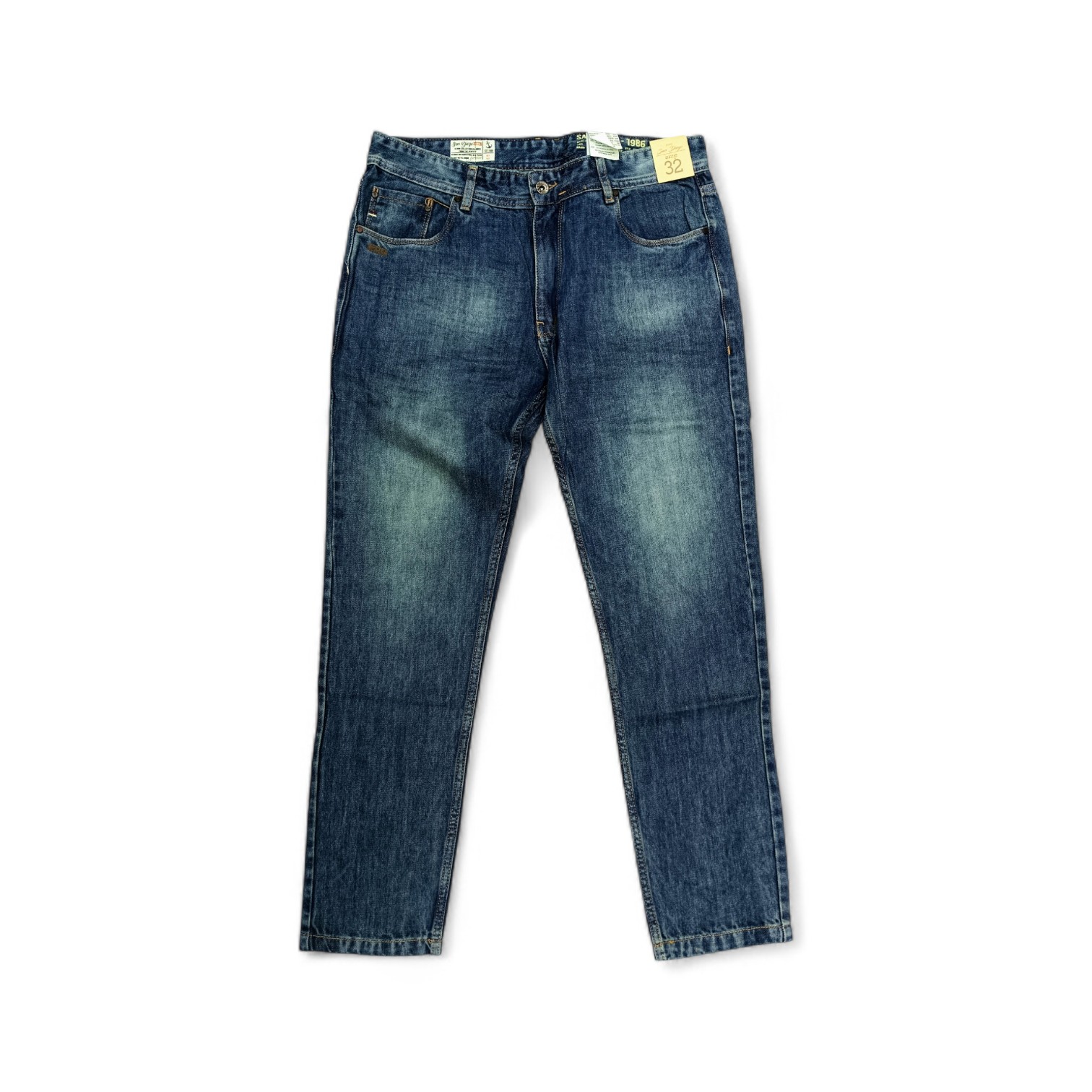 PANTALON JEANS TALLA 36 - COD27 -SLIM FIT/STONE 3 - AZUL OSCURO/TELA PRELAVADA RIGIDA /BOTON JEANS SPECIAL/3RAYAS ADL