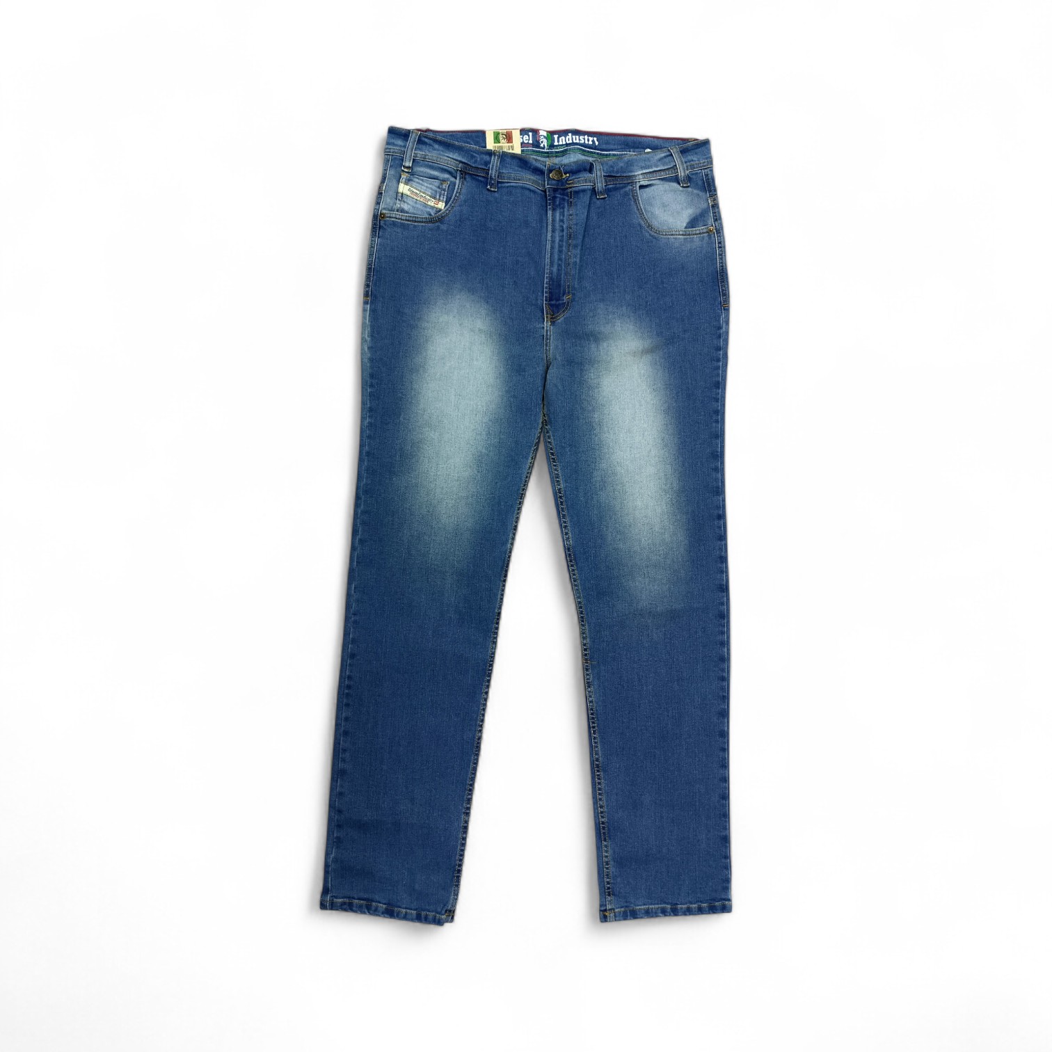 PANTALON JEANS TALLA 46 - GNL / DS46 - SEMITUBO STRECH - AZUL CLARO PRELAVADO - EXTRAGRANDES