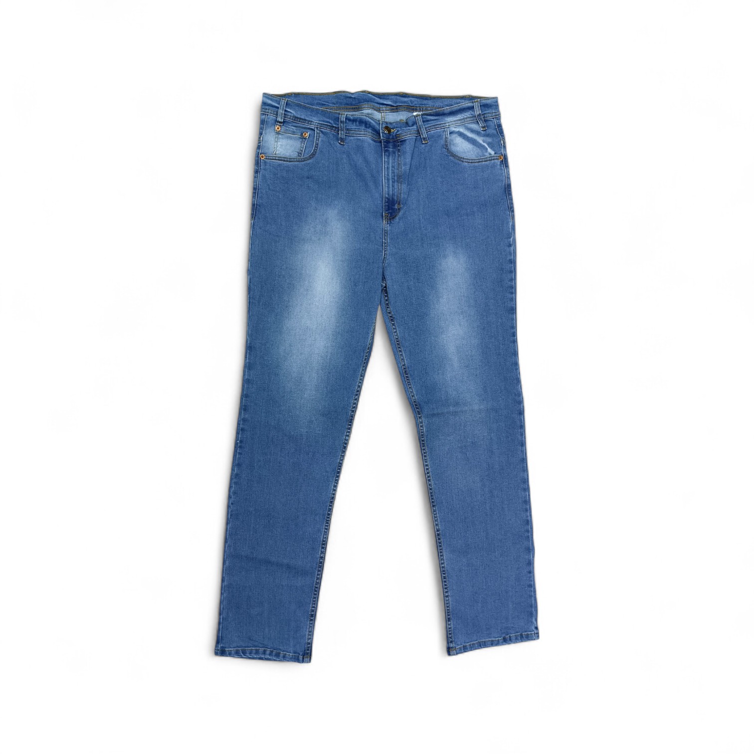 PANTALON JEANS TALLA 46 - GNL / LS16 - SEMITUBO STRECH - AZUL CLARO PRELAVADO - EXTRAGRANDES