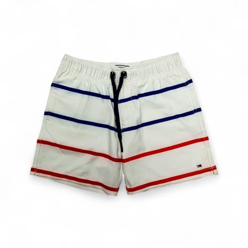 WALKSHORT TALLA 32 - COD30 - BLANCO CON RAYAS AZUL Y ROJAS