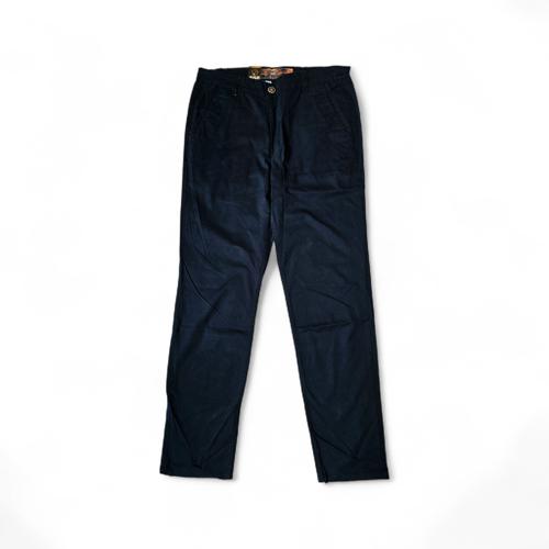 PANTALON COLOR TALLA 36 - COD36 - SLIM FIT - AZUL MARINO/CUADRO DE CUERO CON DISEÑO