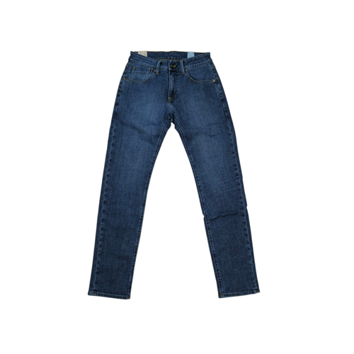 PANTALON JEANS TALLA 36 - RF - COD142 - BDH0030 - DOT - CUERO BEIGE - AZUL MEDIO