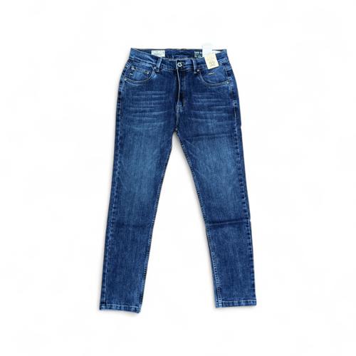 PANTALON JEANS TALLA 30 - COD27 - SEMI TUBO - AZUL MEDIO OSCURO PRELAVADO