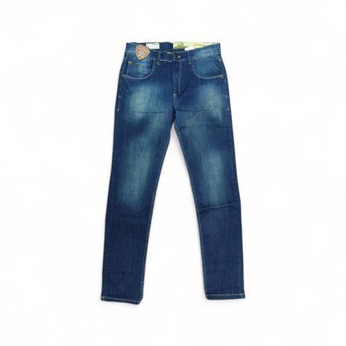 PANTALON JEANS TALLA 30 - COD27 - SEMI TUBO - AZUL MEDIO OSCURO PRELAVADO