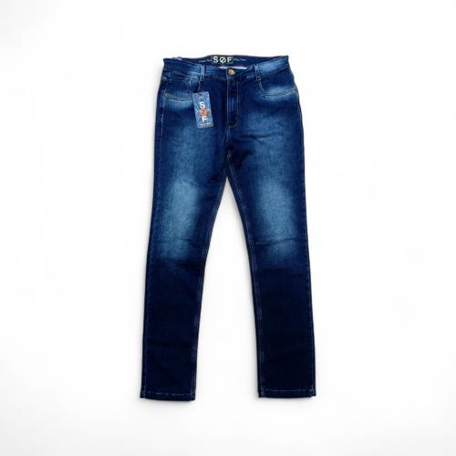 PANTALON JEANS TALLA 34 - COD36 - SEMITUBO / LLANO - AZUL MEDIO OSCURO
