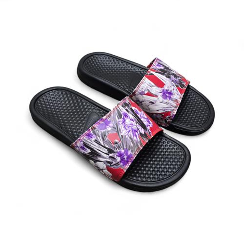 SANDALIA TALLA 8.0 - COD18 - BENASSI - NEGRO/ROJO/FLOREADO MORADO