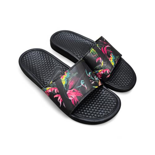 SANDALIA TALLA 7.0 - COD18 - BENASSI - NEGRO/FLOREADO AMARILLO