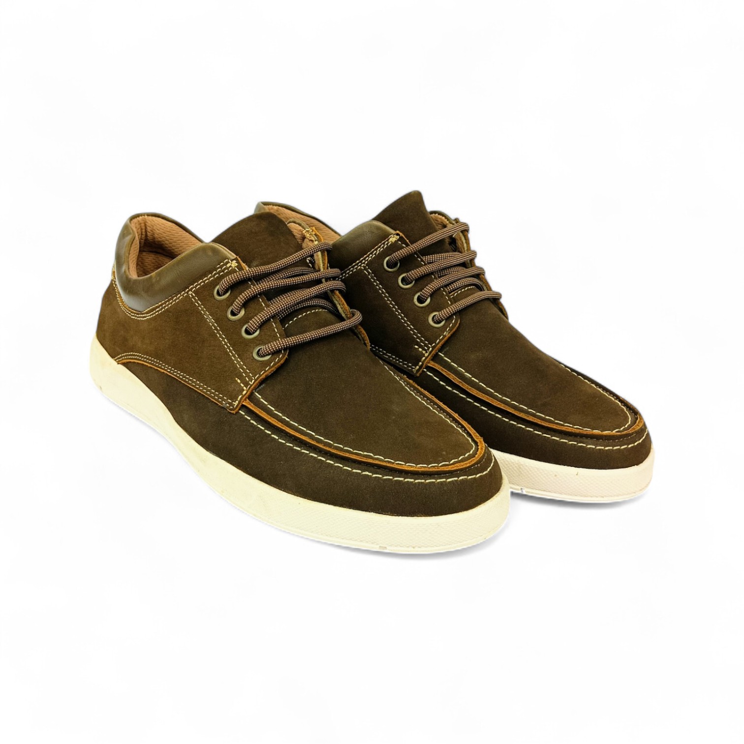 ZAPATO TALLA 10 - VICTORY SHOES - GAMOS CASUAL / CUERO - CAFE NOBUK - 10 / 43