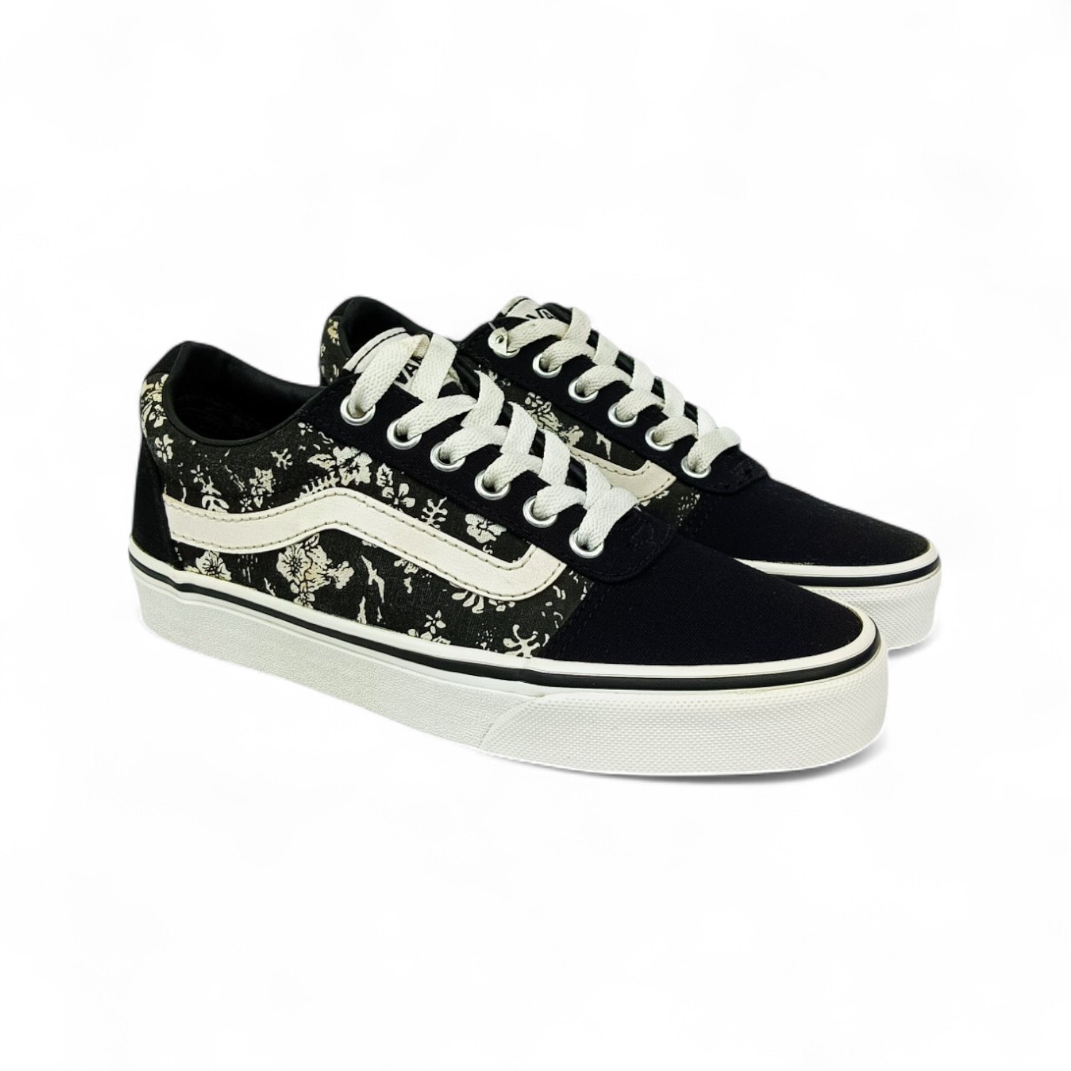 ZAPATO TALLA 4.0 - VANS - WARD - NEGRO/BLANCO/FLOREADO - 5.5 W