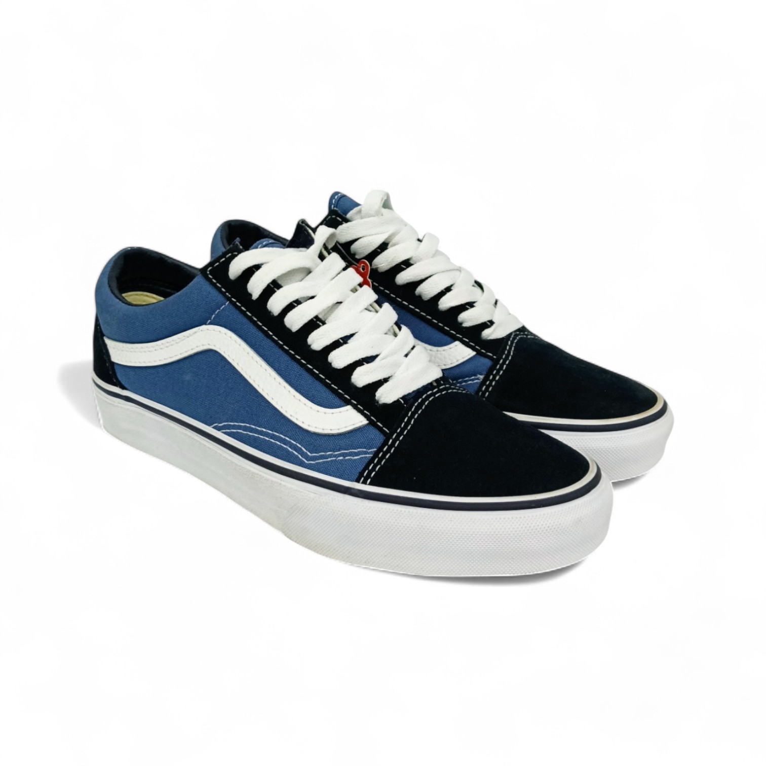 ZAPATO TALLA 7.0 - VANS - OLD SKOOL- AZUL/CELESTE NAVY/BLANCO