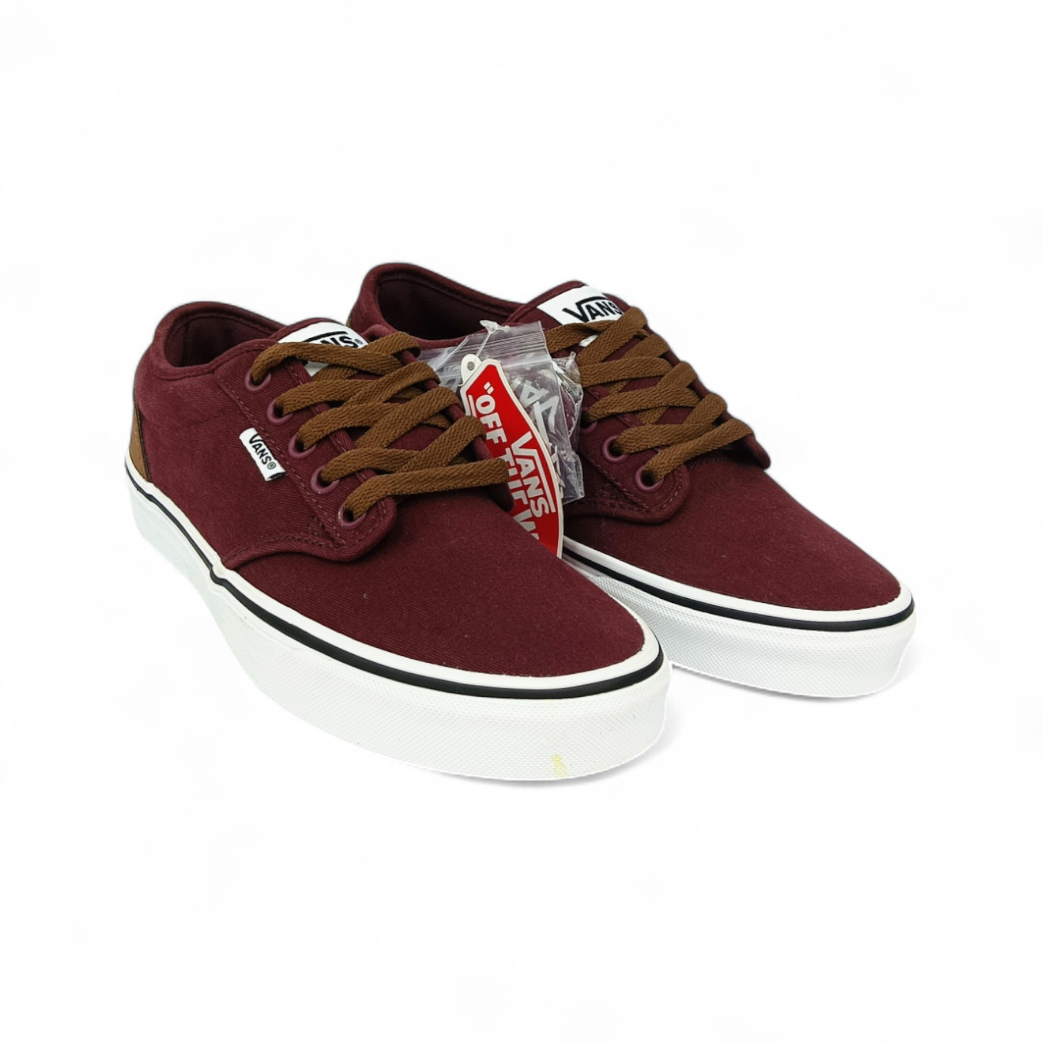 ZAPATO TALLA 7.5 - VANS - ATWOOD - CONCHO VINO/CAFE/BLANCO