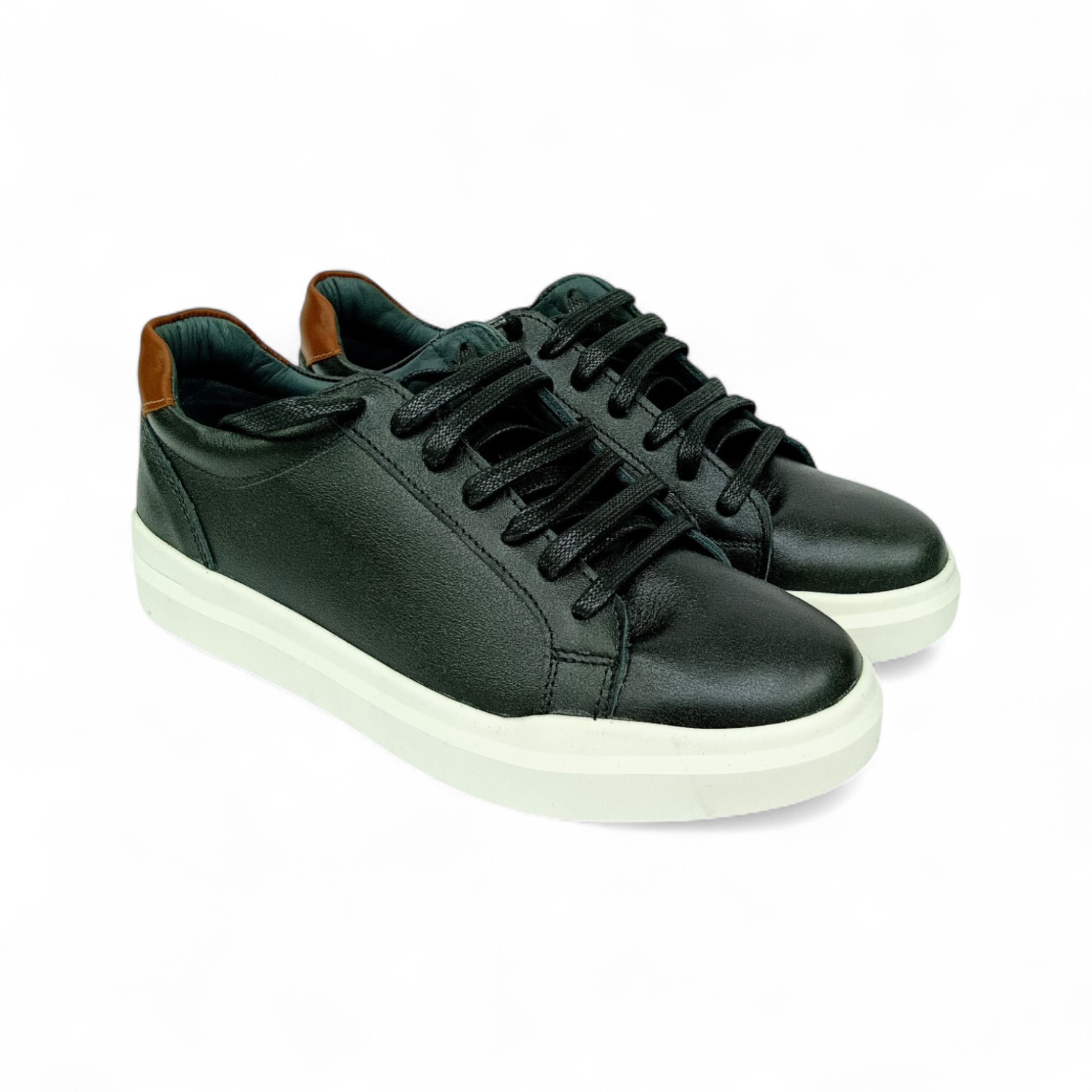 ZAPATO TALLA 7.5 - VICTORY SHOES - ANITA CASUAL / CUERO -NEGRO CRISTAL - 7.5 / 40