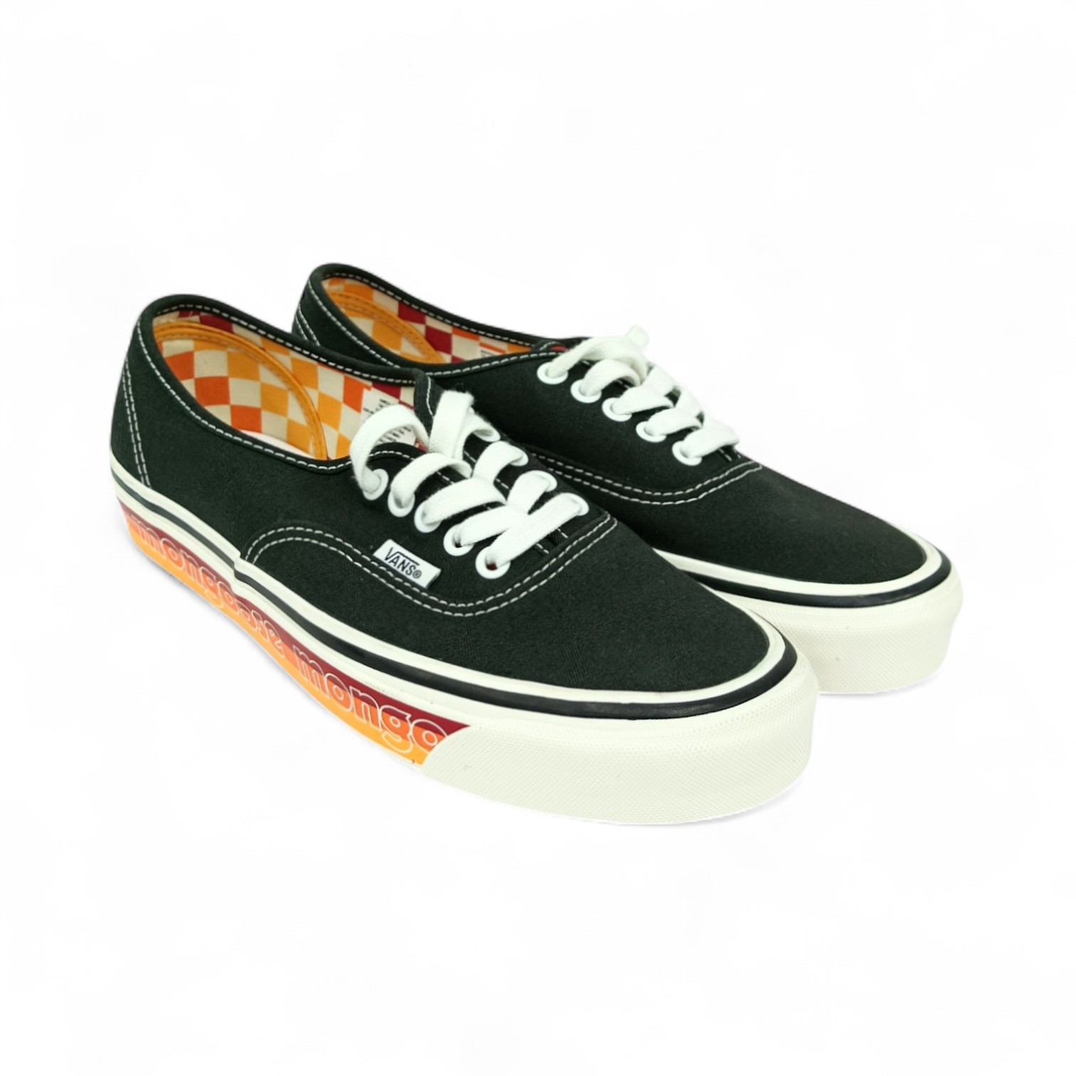 ZAPATO TALLA 8.0 - VANS - AUTHENTIC 44 D - NEGRO/FRANJA NARANJA