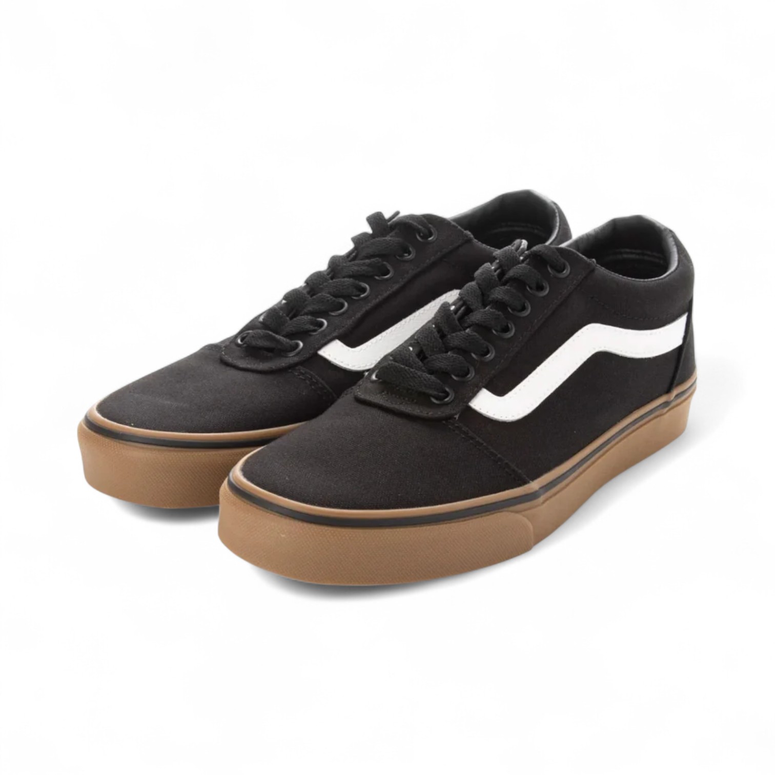 ZAPATO TALLA 8.0 - VANS - WARD (CANVAS) - NEGRO/CAFE/FRANJA BLANCA