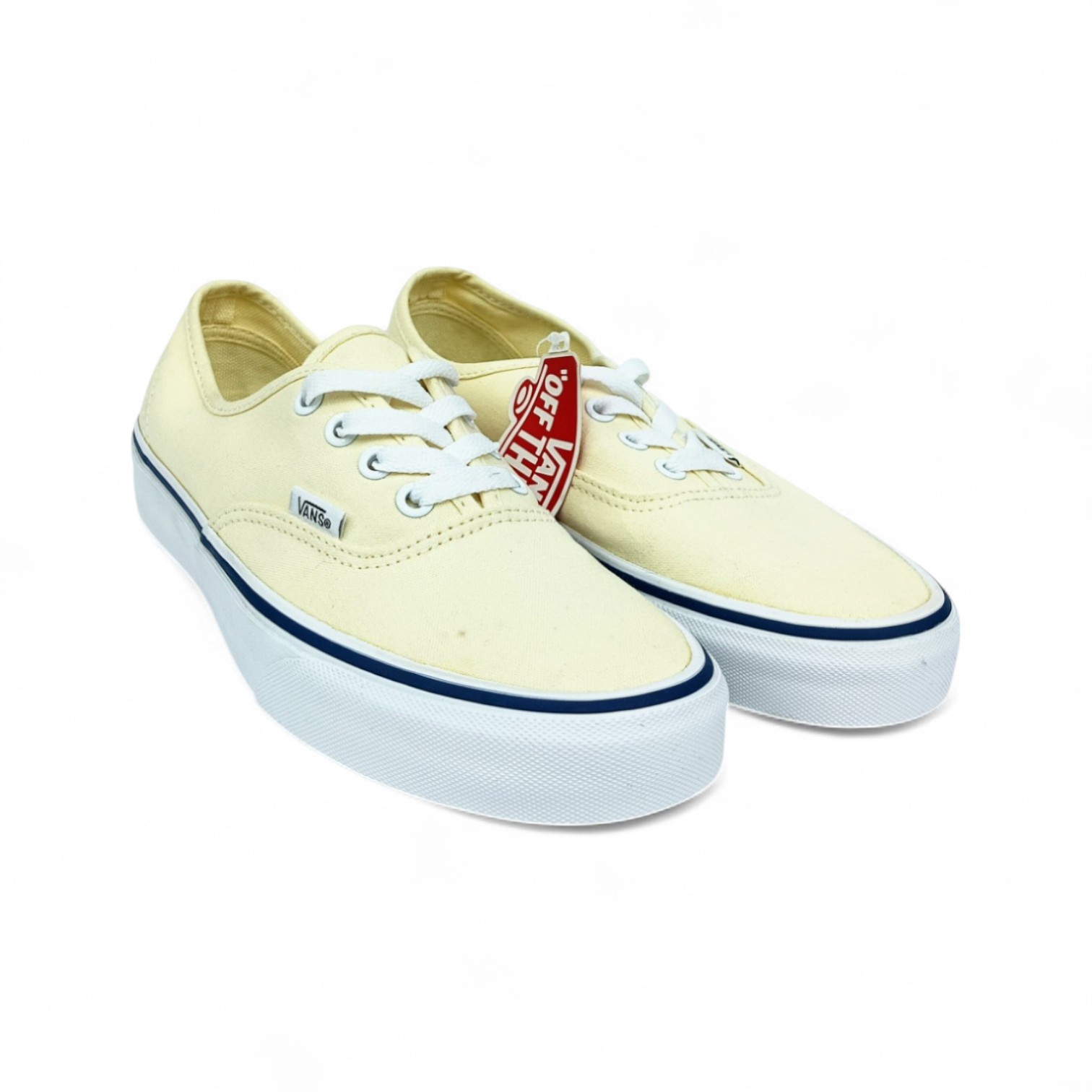ZAPATO TALLA 8.5 -  VANS - AUTHENTIC - CREMA/BLANCO/RAYA AZUL