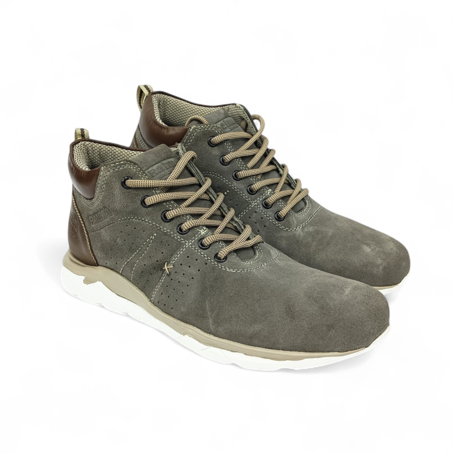 ZAPATO TALLA 9.0 - RALMA - BOTA CUERO DBT - PLOMO ARENA /BLANCO - 9/43