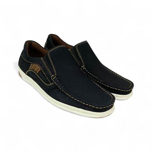 ZAPATO TALLA 7.5 - VICTORY SHOES - ADID CASUAL CUERO - NOBUX AZUL - 43 / 10.0